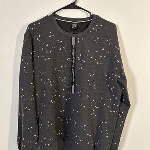 Emporio Armani Dark Gray Patterned Crewneck Sweatshirt